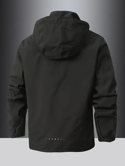 Campera hombre nylon Slim con capucha Impermeable 