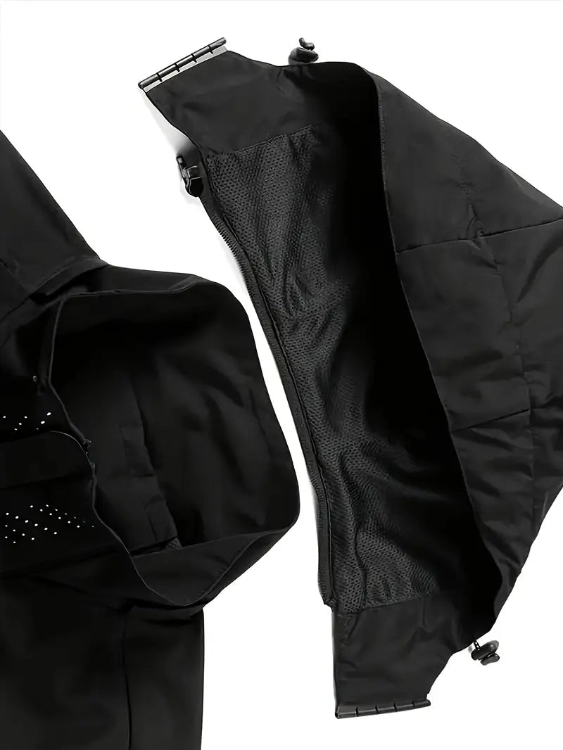 Campera hombre nylon Slim con capucha Impermeable 