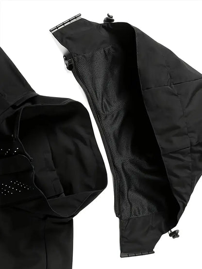 Campera hombre nylon Slim con capucha Impermeable 