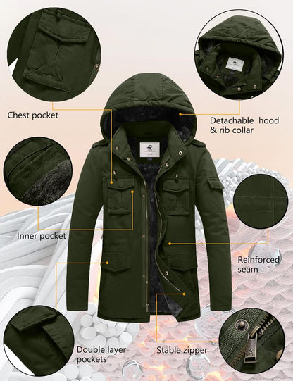 Campera hombre Ouiuxc parka tela forrada