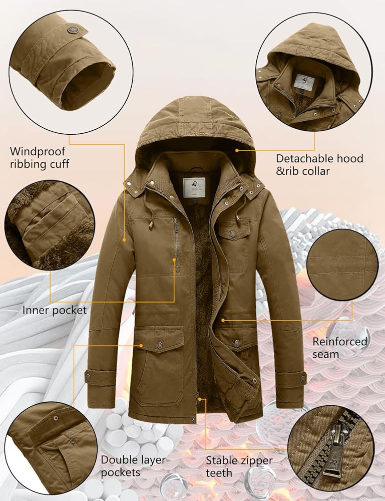 Campera hombre Ouiuxc parka tela forrada