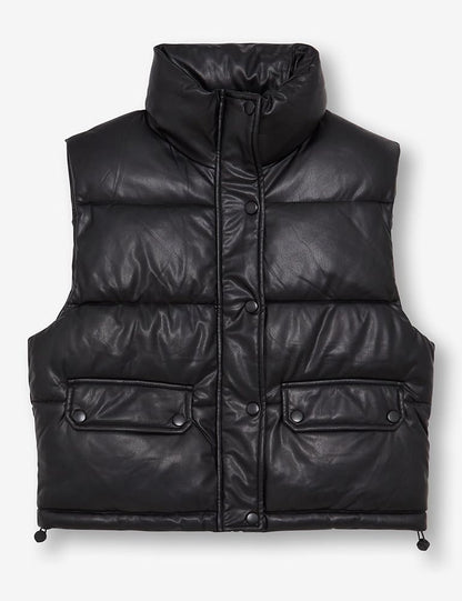 Chaleco dama California PU leather cuero inflado