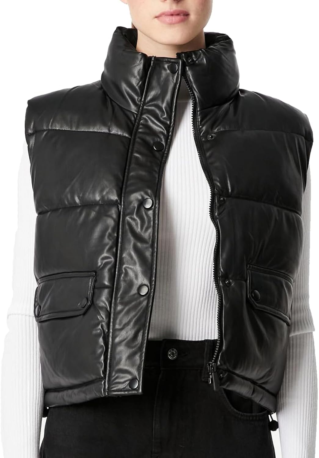 Chaleco dama California PU leather cuero inflado