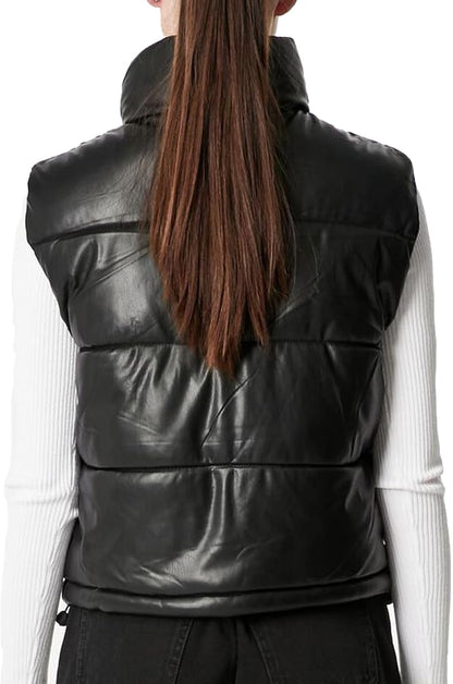 Chaleco dama California PU leather cuero inflado