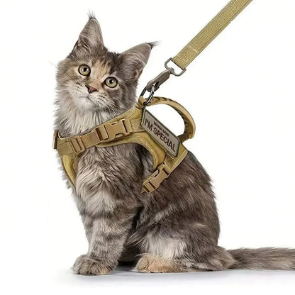Conjunto chaleco y Correa para Gato estilo aventurero