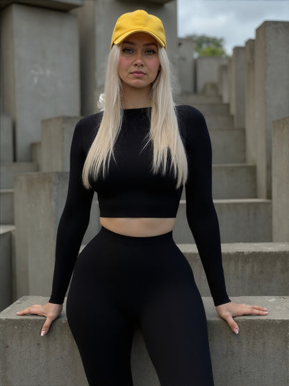 Conjunto dama deportivo calza larga y buzo cuello