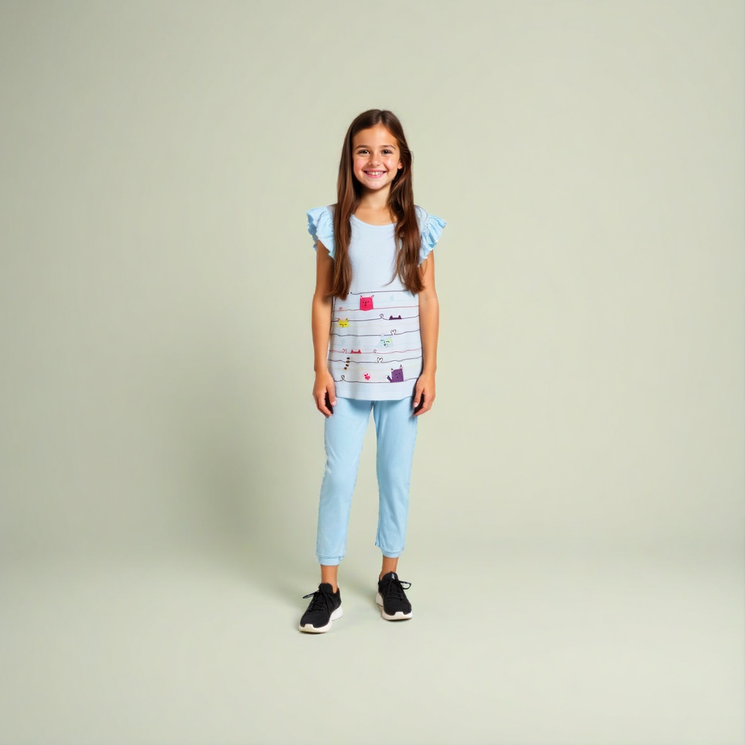 Conjunto niña Calza leggins y blusa  
