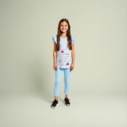 Conjunto niña Calza leggins y blusa  