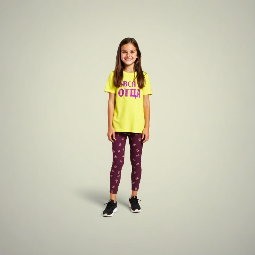 Conjunto niña Calza leggins y blusa  