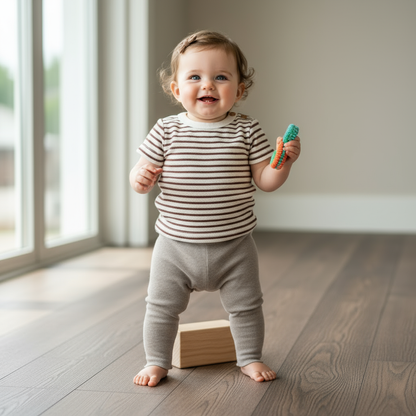 Conjunto niña calza y remera toalla