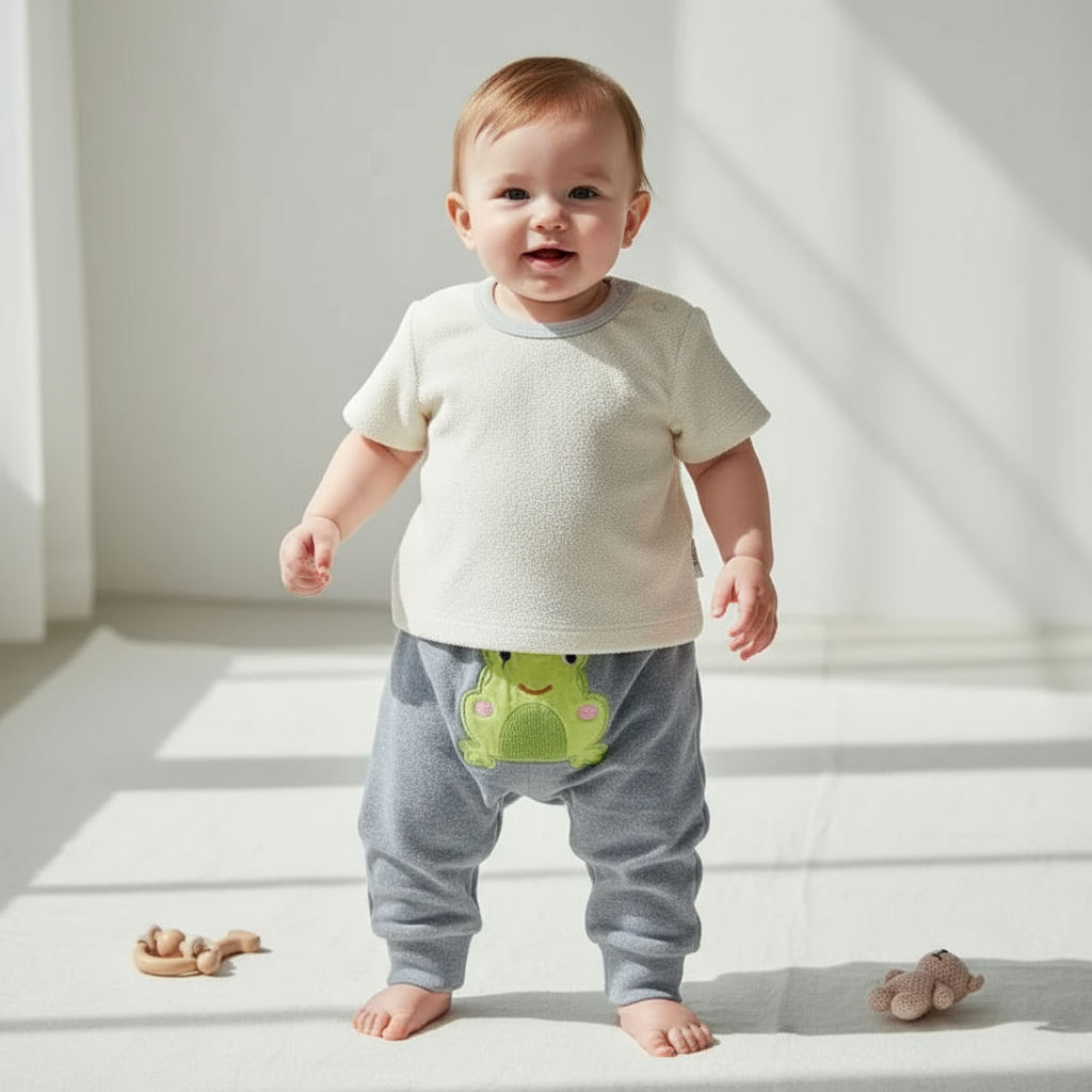 Conjunto niña calza y remera toalla