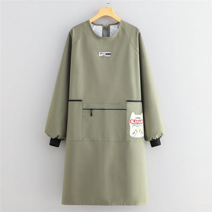 Delantal Impermeable Con Mangas Diseño Japonés Para Mujer