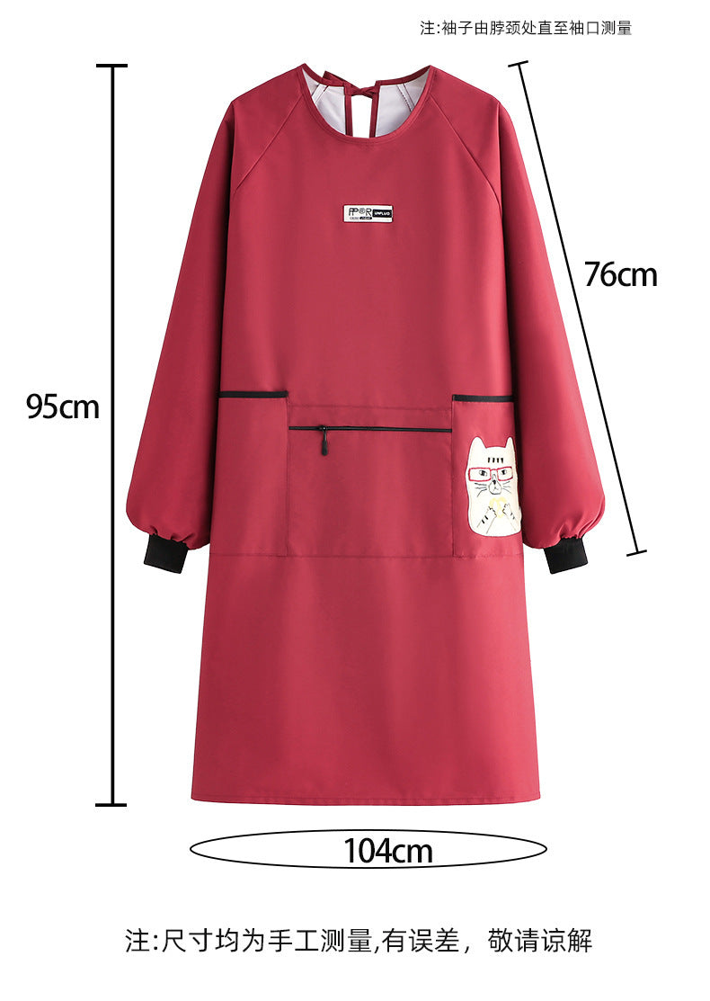 Delantal Impermeable Con Mangas Diseño Japonés Para Mujer