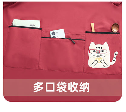 Delantal Impermeable Con Mangas Diseño Japonés Para Mujer