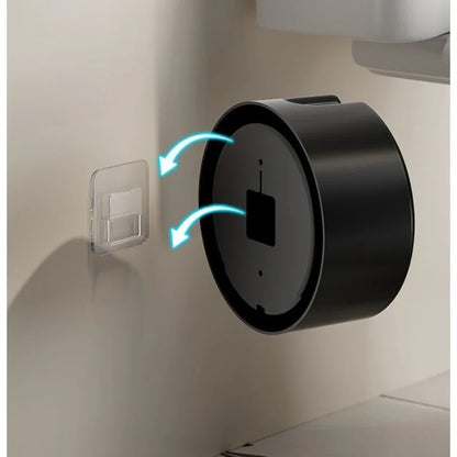 Cepillo de inodoro de pared sin perforar, desmontable, con mango largo y diseño de veta de madera