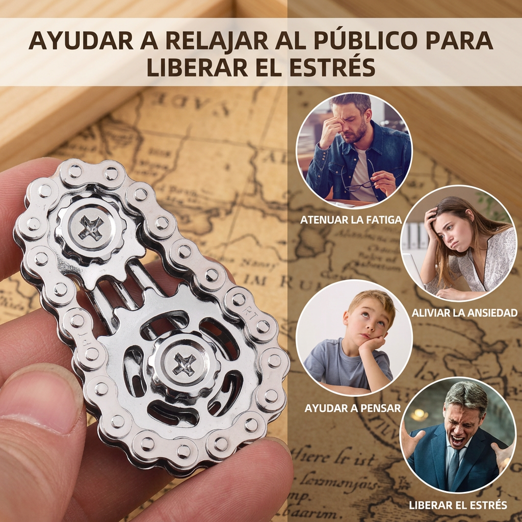 Fidget Spinner De Engranajes De Metal Juguete Antiestrés De Escritorio Relajación Adultos Decoración De Oficina