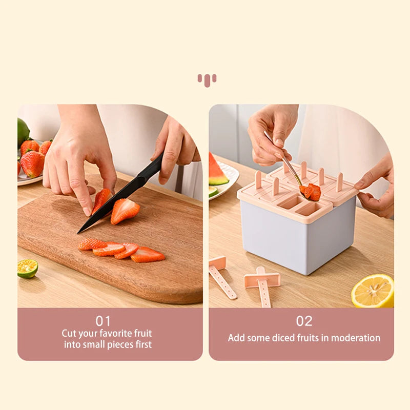 Cubetera molde de helado palito en barra reutilizable libre de BPA