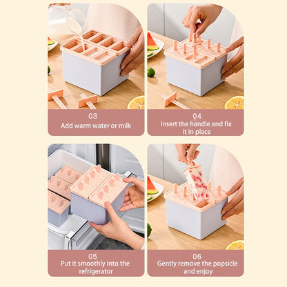 Cubetera molde de helado palito en barra reutilizable libre de BPA