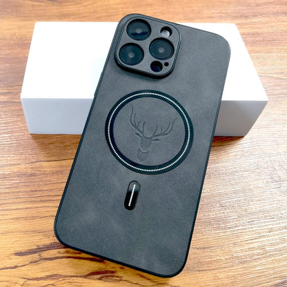 Funda iPhone 15 cuero carga inalámbrica 