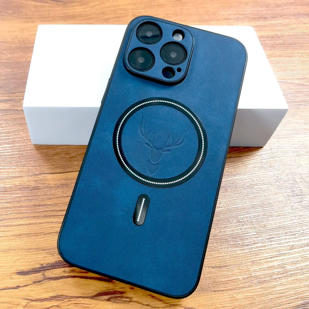 Funda iPhone 15 cuero carga inalámbrica 