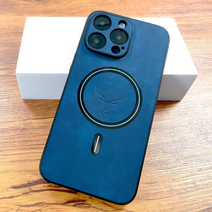 Funda iPhone 15 cuero carga inalámbrica 
