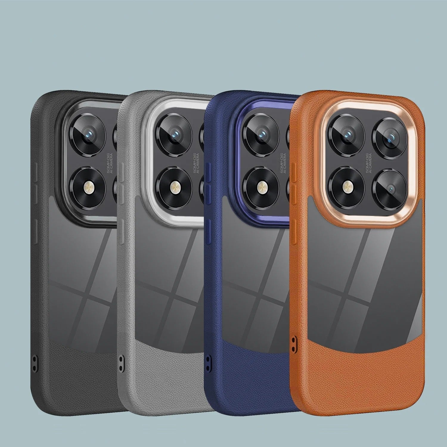 Funda Redmi Note 13 pro+ ventana transparente textura cuero 