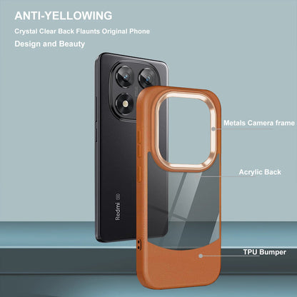 Funda Redmi Note 13 pro+ ventana transparente textura cuero 