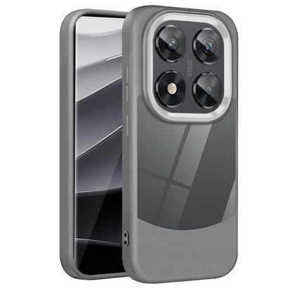 Funda Redmi Note 14 Pro Pro+ ventana transparente textura cuero 