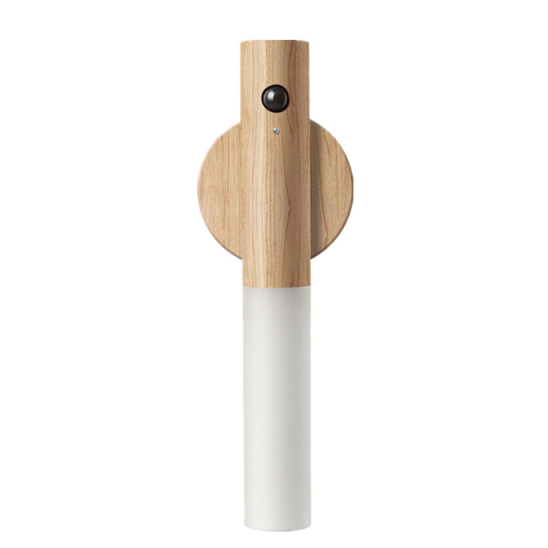 Lampara led en tubo magnetica de madera recargable con sensor de momiviento