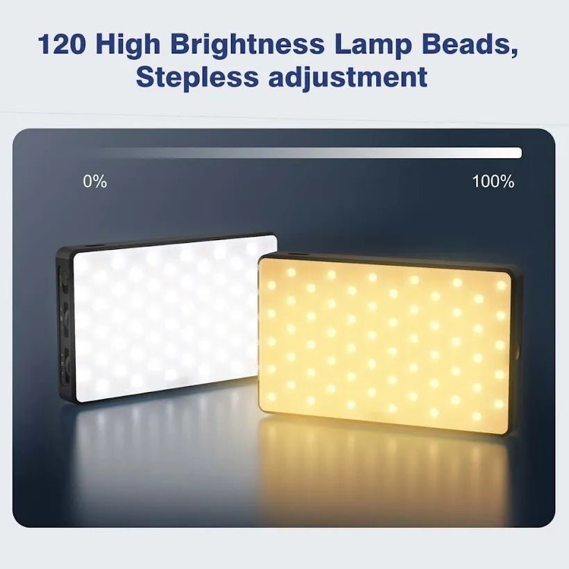 Luz de relleno Fotografía LED portátil de 3 colores con clip vertical y clip trasero