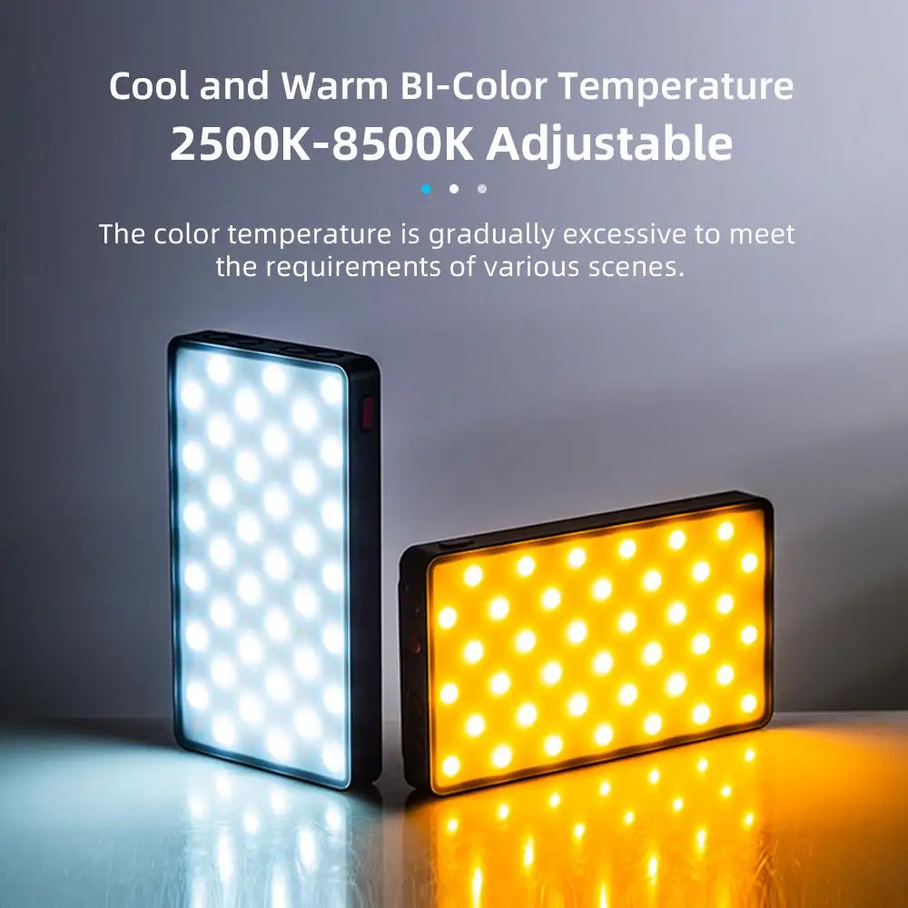 Luz de relleno Fotografía LED portátil de 3 colores con clip vertical y clip trasero