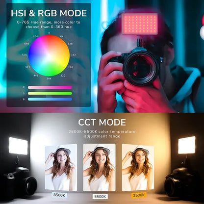 Luz de relleno Fotografía LED portátil de 3 colores con clip vertical y clip trasero