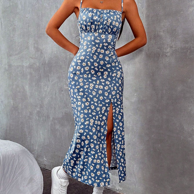Maxivestido Estampado Daisy Flowers Tajo Alto