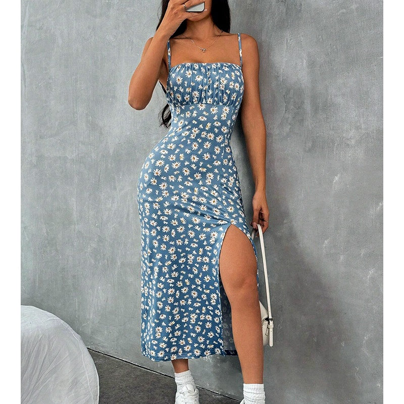 Maxivestido Estampado Daisy Flowers Tajo Alto