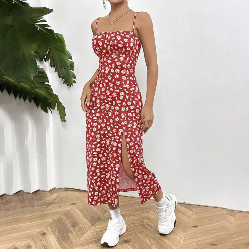 Maxivestido Estampado Daisy Flowers Tajo Alto