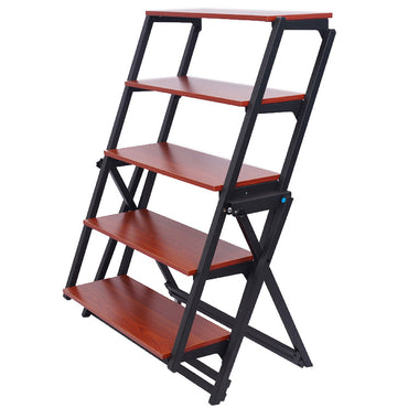 Mesa y Estantanteria Plegable madera Metal Multifunción