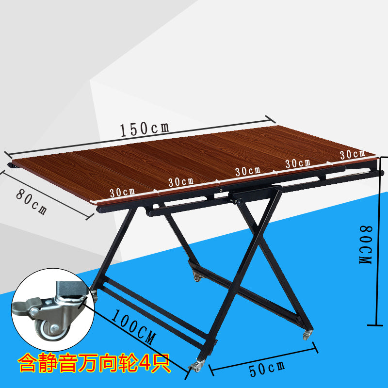 Mesa y Estantanteria Plegable madera Metal Multifunción