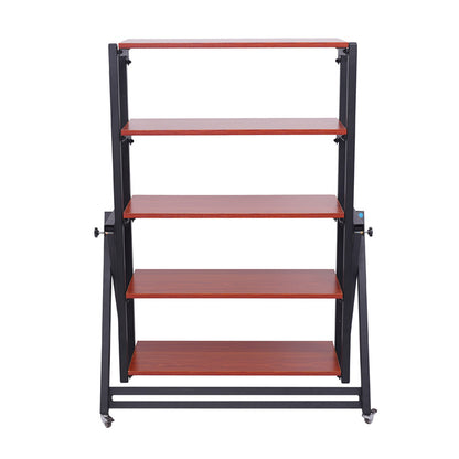 Mesa y Estantanteria Plegable madera Metal Multifunción