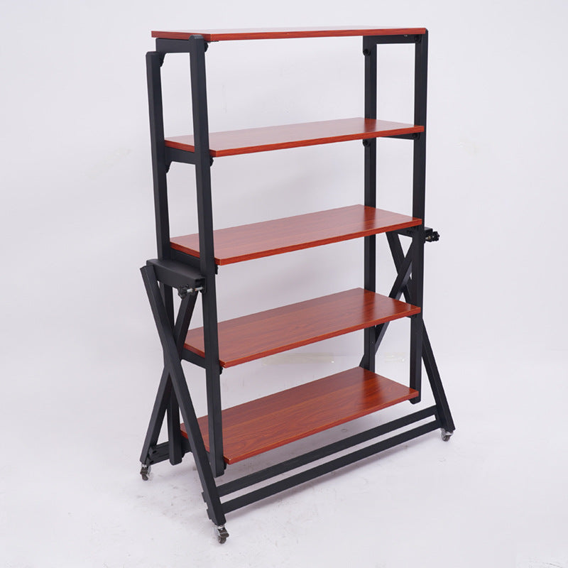 Mesa y Estantanteria Plegable madera Metal Multifunción
