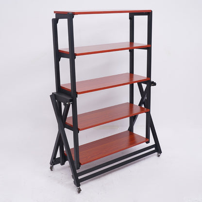 Mesa y Estantanteria Plegable madera Metal Multifunción