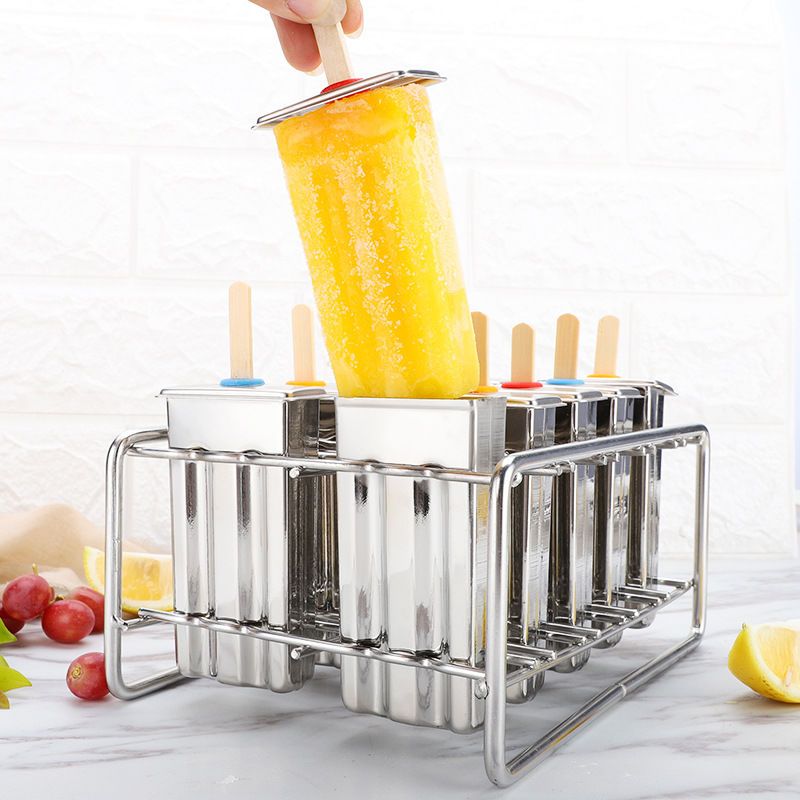 Molde de acero inoxidable para helado en barra 10 piezas