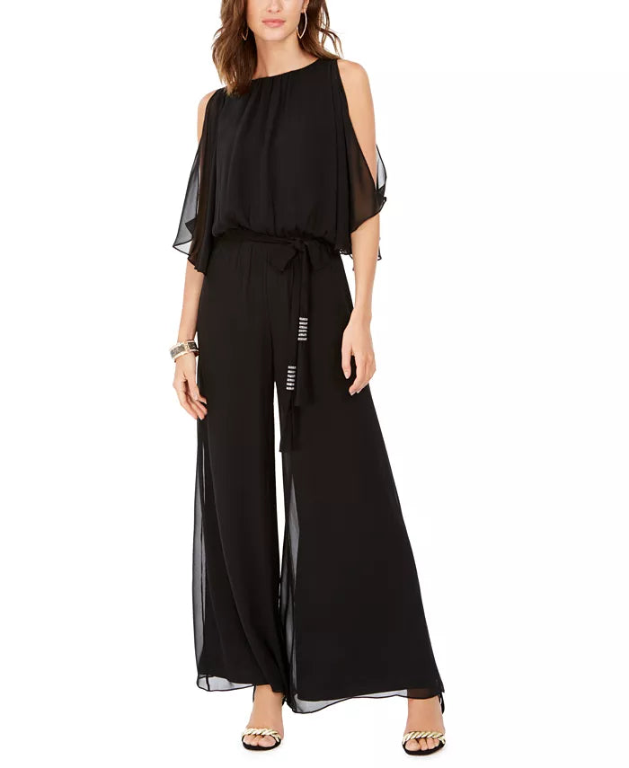 Mono dama Largo gasa con cinto y broches d e strass
