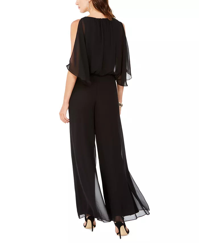 Mono dama Largo gasa con cinto y broches d e strass