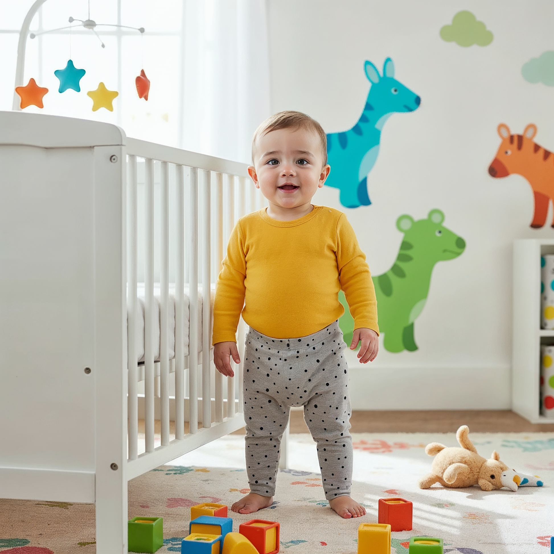 Pantalon niña tipo calza pintitas negras