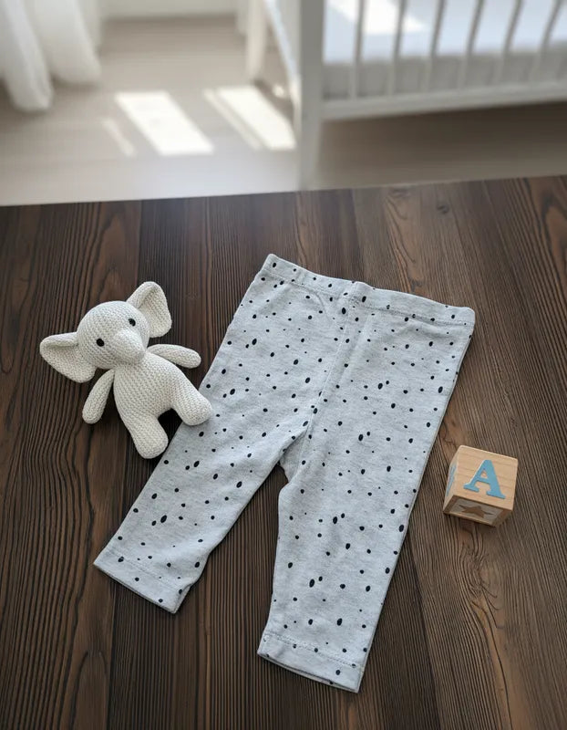 Pantalon niña tipo calza pintitas negras