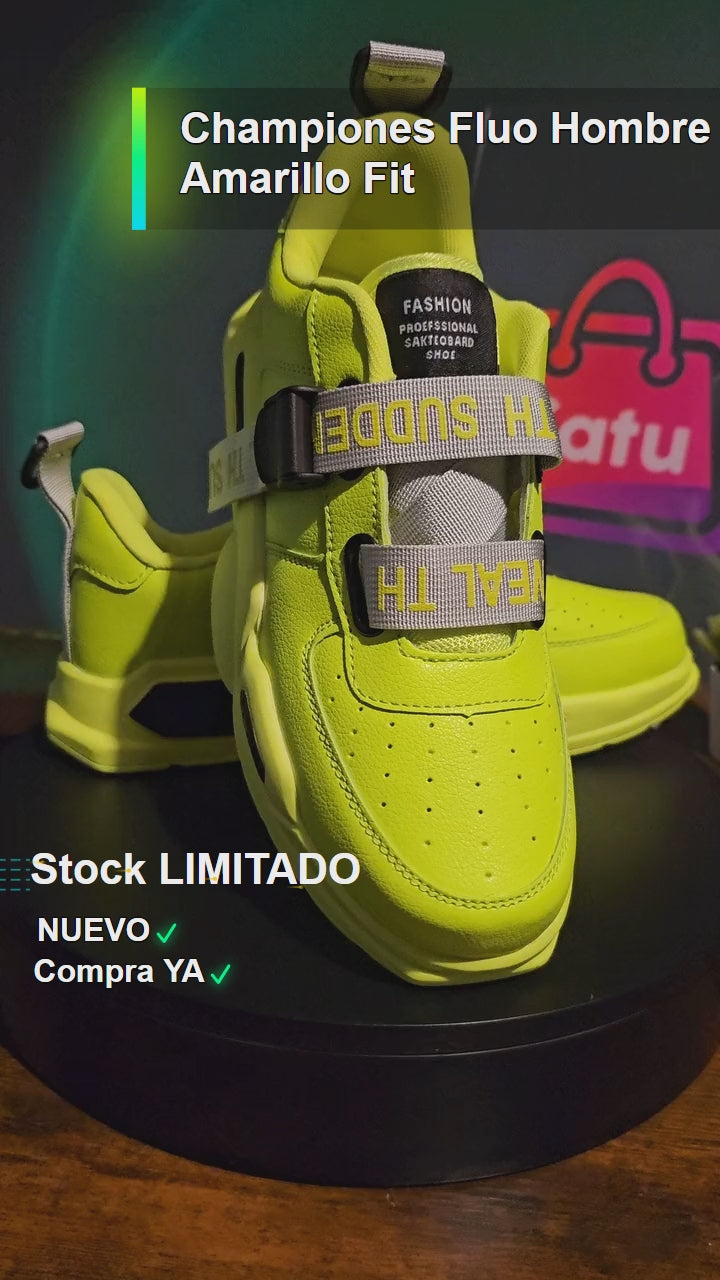 Championes Fluo Hombre Amarillo Fit