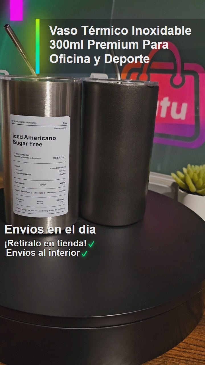 Vaso Térmico Inoxidable 300ml Premium Para Oficina y Deporte