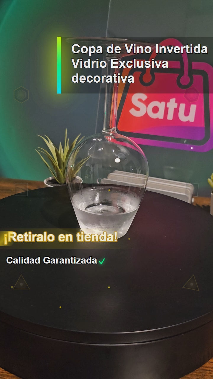 Copa de Vino Invertida Vidrio Exclusiva decorativa