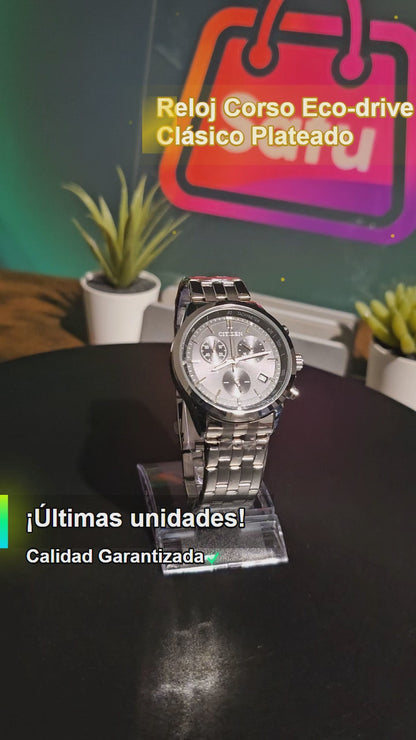 Reloj Corso Eco-drive Clásico Plateado