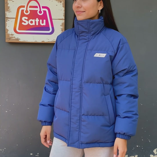 Campera Acolchada Cuello Alto Dama Abrigo Casual